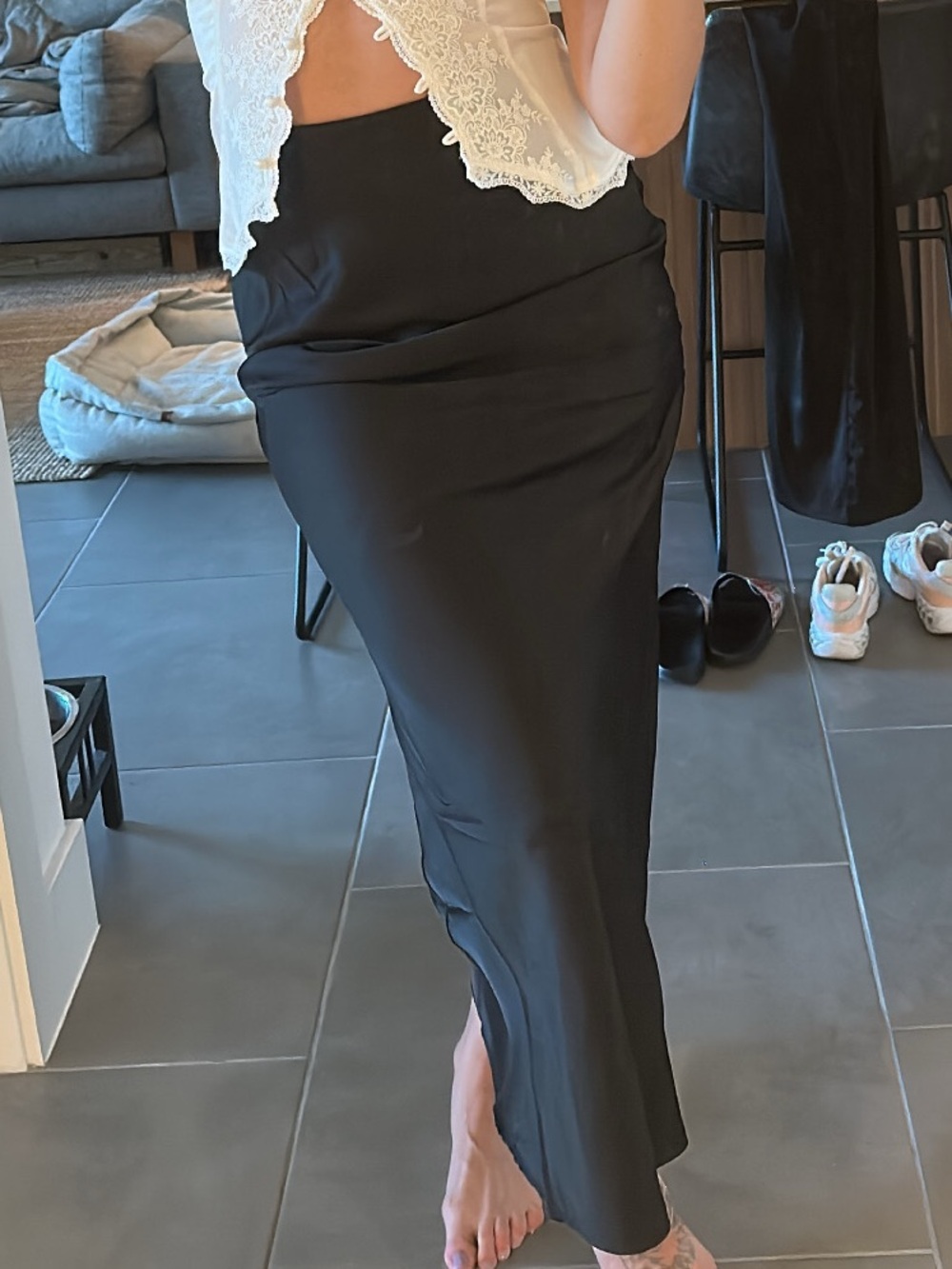 Peppermayo Black Maxi Skirt with Sleek Silhouette